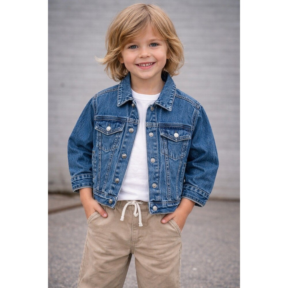 Vintage OshKosh B'Gosh 90s Denim Jacket 4T  Classic Blue Trucker Jacket